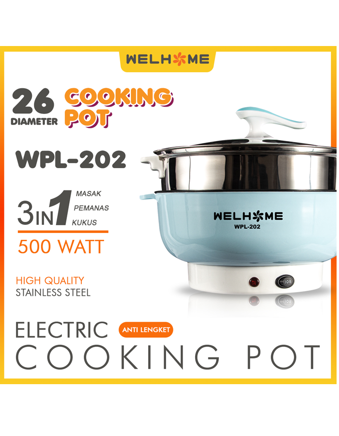Cooking Pot Steamer Elektrik Panci Elektrik WELHOME WPL-202