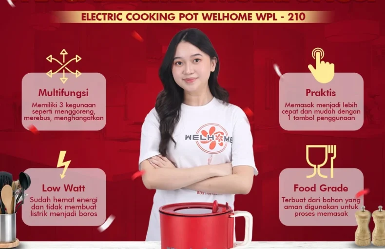 Welhome Cooking Pot WPL-210 Alat Masak Serbaguna Wajib Dimiliki