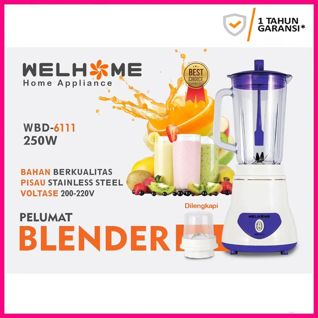 Blender Welhome WBD-6111 Solusi Praktis dan Multifungsi untuk Dapur Modern