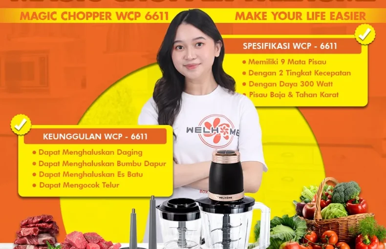 Magic Chopper Welhome WCP-6611 Alat Masak Serbaguna