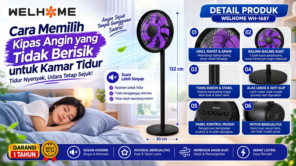 Cara Memilih Kipas Angin yang Tidak Berisik untuk Kamar Tidur