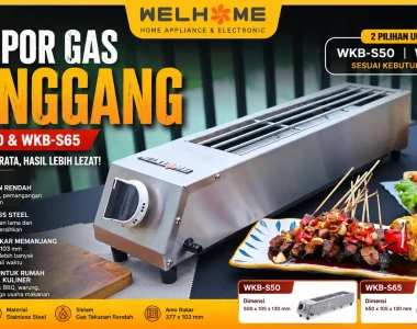 Kompor Gas Panggang WELHOME WKB-S50 & WKB-S65 untuk BBQ