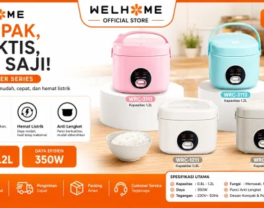 Rice Cooker WELHOME WRC Series WRC-3111, WRC-3112, WRC-1211, dan WRC-1212 Pilih Sesuai Kebutuhan