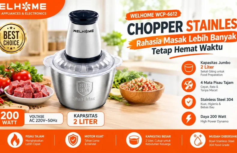 WELHOME WCP-6612 Chopper Stainless