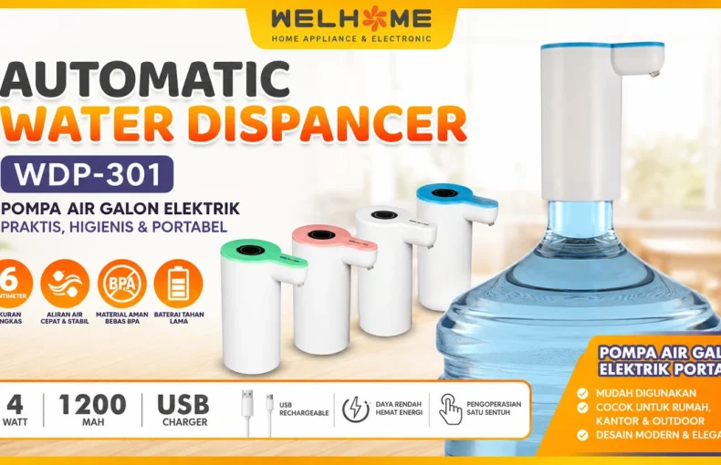 WELHOME WDP-301, Pompa Galon Elektrik Rechargeable USB yang Praktis