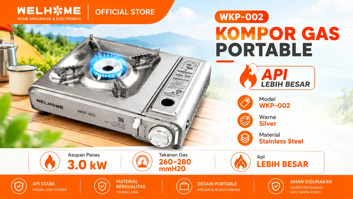 WELHOME WKP-002 Kompor Portable Wajib untuk Agenda Camping Keluarga yang Seru