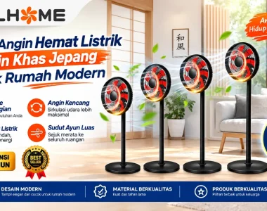 Welhome WH-1687 Kipas Angin Hemat Listrik Desain Khas Jepang untuk Rumah Modern